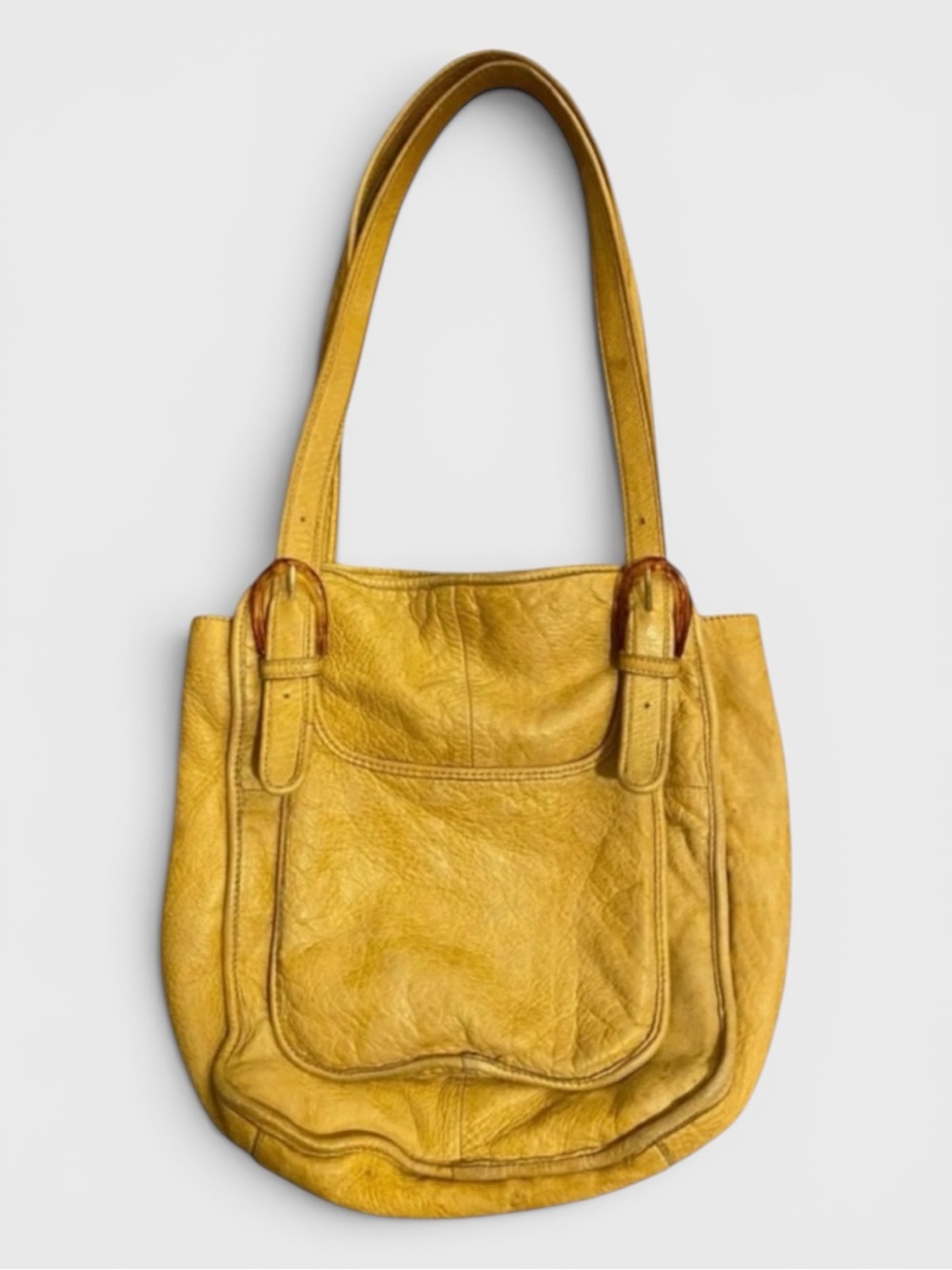 731 Pilcro and the Letterpress Yellow Leather Shoulder Tote Bag